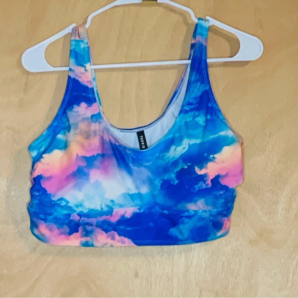 Torrid Cloud Print Swim Top